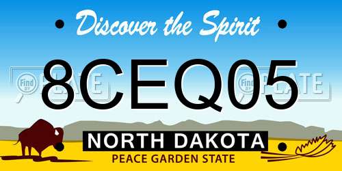 8CEQ05 North Dakota License Plate