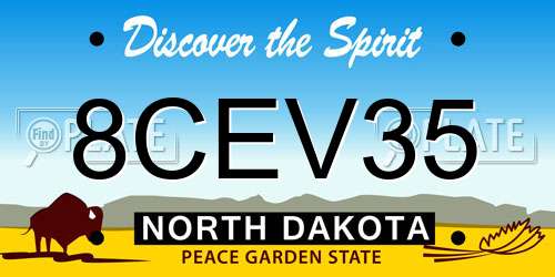 8CEV35 North Dakota License Plate
