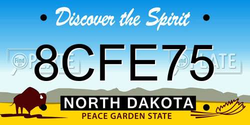 8CFE75 North Dakota License Plate