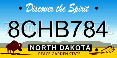 8CHB784 North Dakota License Plate