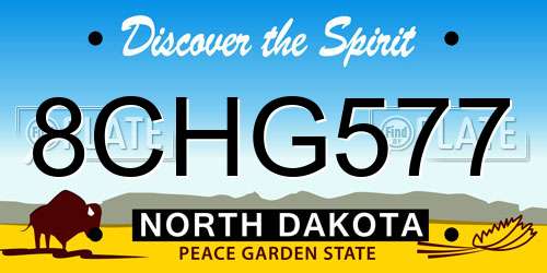 8CHG577 North Dakota License Plate