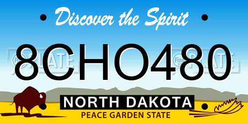 8CHO480 North Dakota License Plate