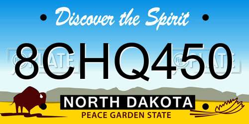 8CHQ450 North Dakota License Plate