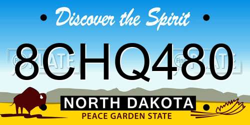 8CHQ480 North Dakota License Plate