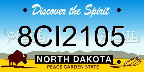8CI2105 North Dakota License Plate