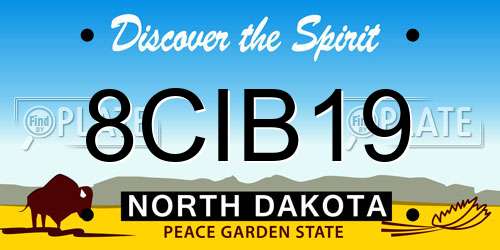 8CIB19 North Dakota License Plate