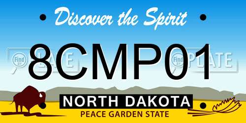 8CMP01 North Dakota License Plate