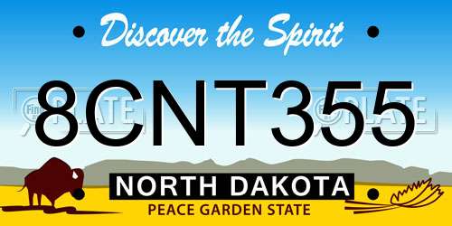 8CNT355 North Dakota License Plate