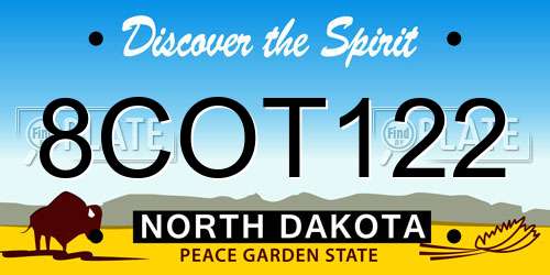 8COT122 North Dakota License Plate