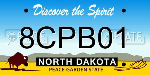8CPB01 North Dakota License Plate