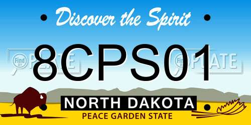 8CPS01 North Dakota License Plate