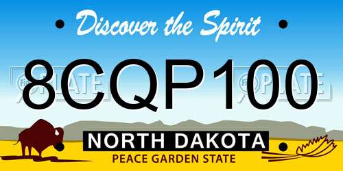 8CQP100 North Dakota License Plate