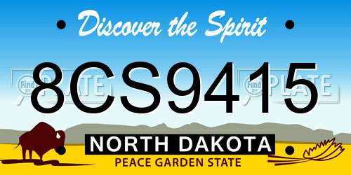 8CS9415 North Dakota License Plate