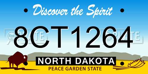 8CT1264 North Dakota License Plate