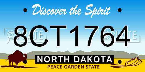 8CT1764 North Dakota License Plate
