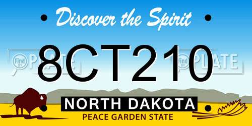 8CT210 North Dakota License Plate