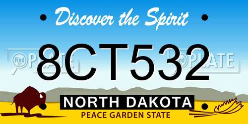 8CT532 North Dakota License Plate