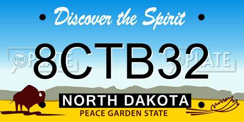 8CTB32 North Dakota License Plate