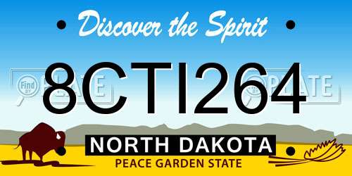 8CTI264 North Dakota License Plate