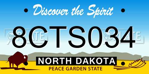8CTS034 North Dakota License Plate