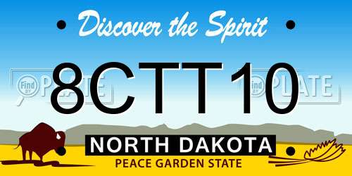 8CTT10 North Dakota License Plate