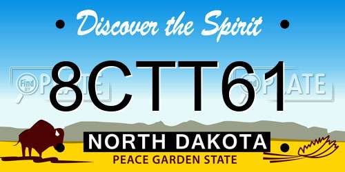 8CTT61 North Dakota License Plate