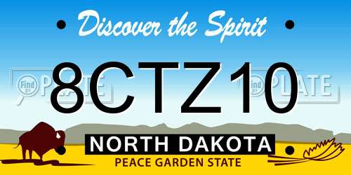 8CTZ10 North Dakota License Plate