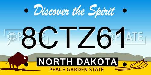 8CTZ61 North Dakota License Plate