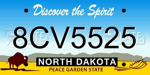8CV5525 North Dakota License Plate