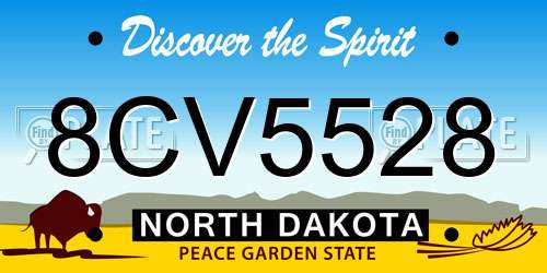 8CV5528 North Dakota License Plate