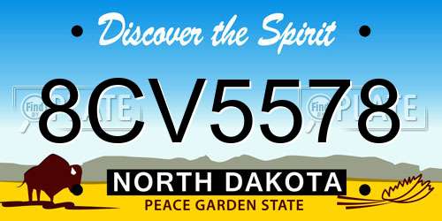 8CV5578 North Dakota License Plate