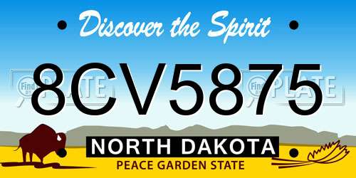 8CV5875 North Dakota License Plate