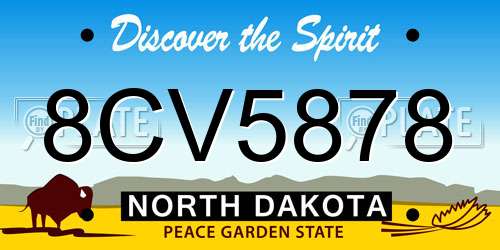 8CV5878 North Dakota License Plate