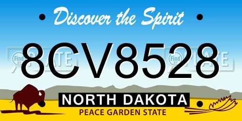 8CV8528 North Dakota License Plate