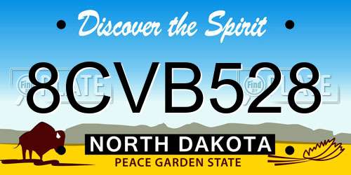 8CVB528 North Dakota License Plate
