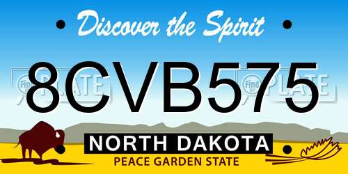 8CVB575 North Dakota License Plate