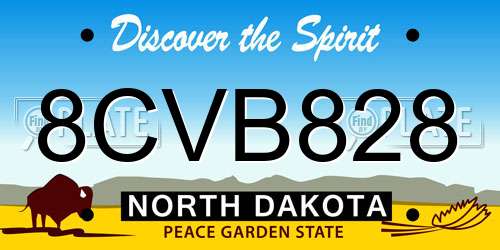 8CVB828 North Dakota License Plate