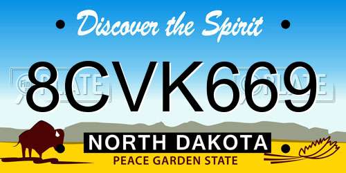 8CVK669 North Dakota License Plate