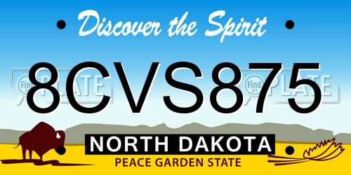 8CVS875 North Dakota License Plate