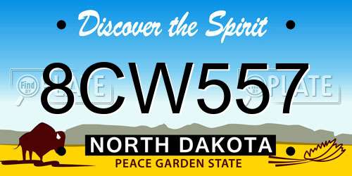 8CW557 North Dakota License Plate