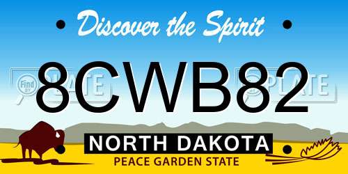 8CWB82 North Dakota License Plate