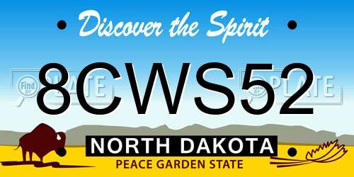 8CWS52 North Dakota License Plate