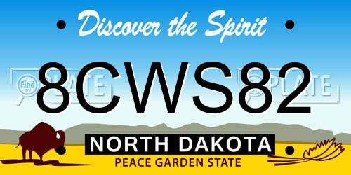 8CWS82 North Dakota License Plate