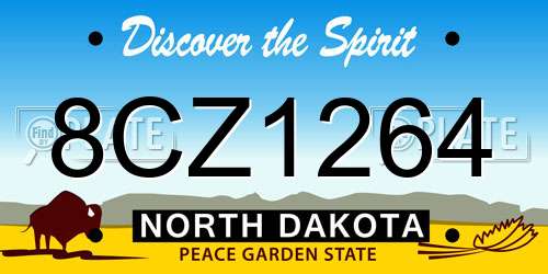 8CZ1264 North Dakota License Plate