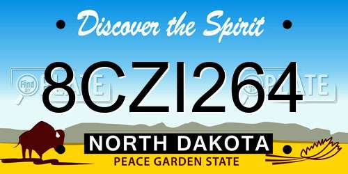 8CZI264 North Dakota License Plate