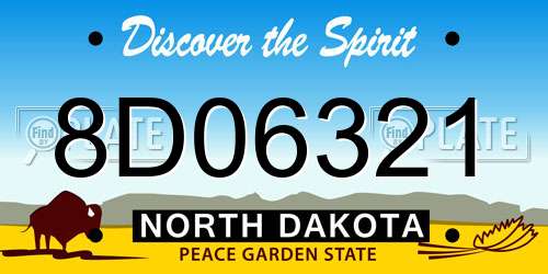 8D06321 North Dakota License Plate