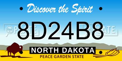 8D24B8 North Dakota License Plate