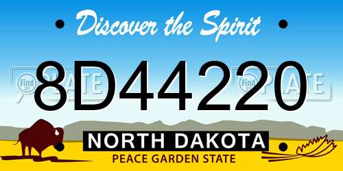 8D44220 North Dakota License Plate