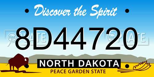 8D44720 North Dakota License Plate