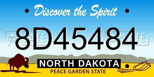 8D45484 North Dakota License Plate